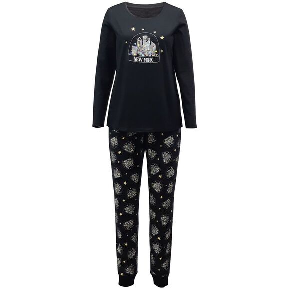 allbrand365 designer Matching Womens Nyc Snow Globe Pajama Set - Picture 4 of 4